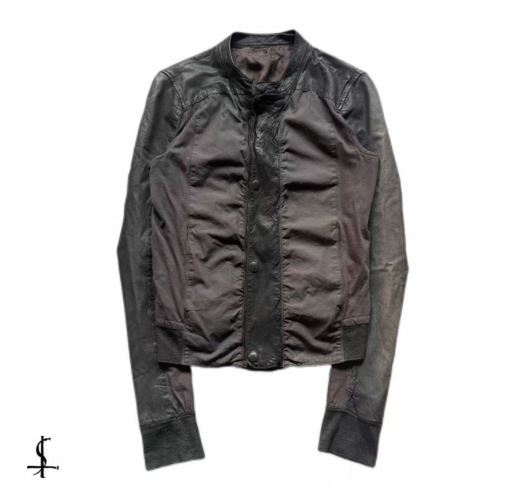 Rick Owens Cropped Hybird Leather Jacket