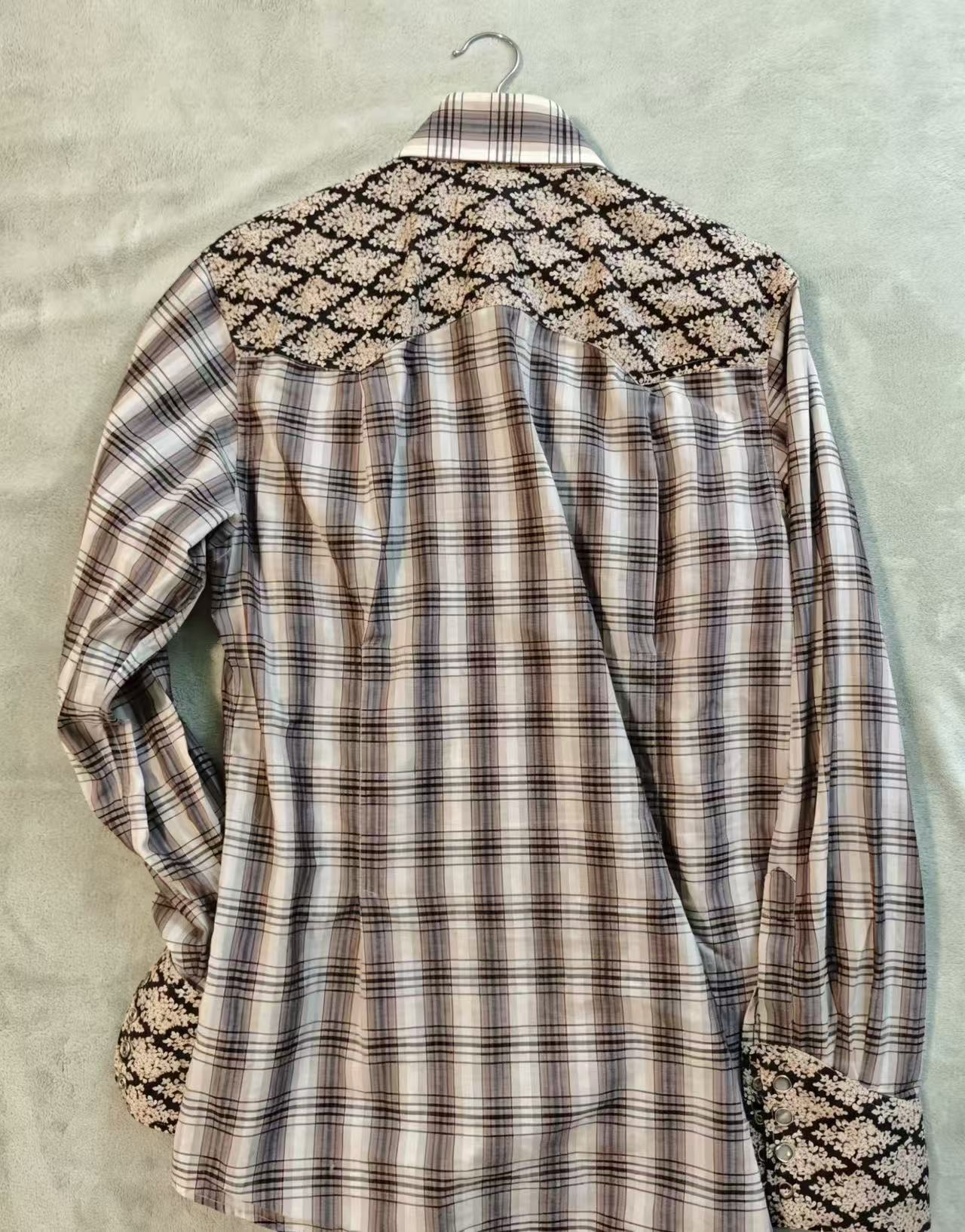 Gucci floral and checkered western shirt