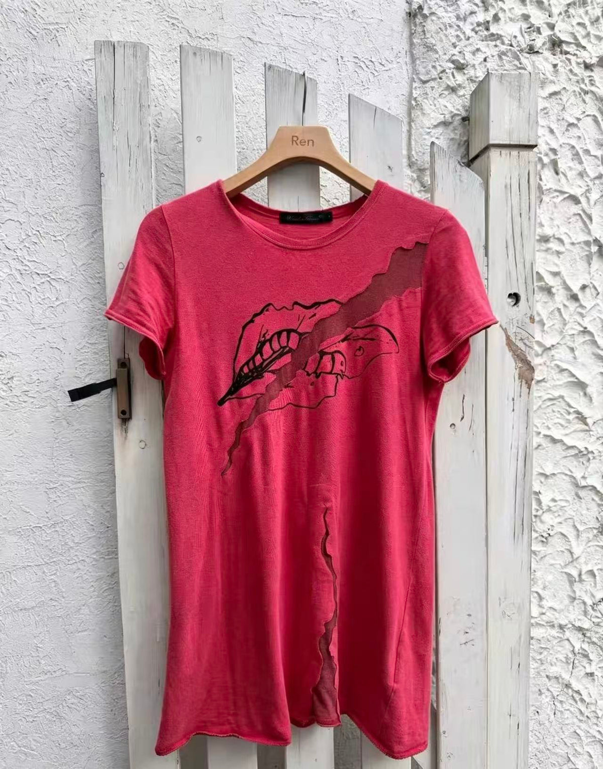 Undercover 05SS Torn Lip Print Tee