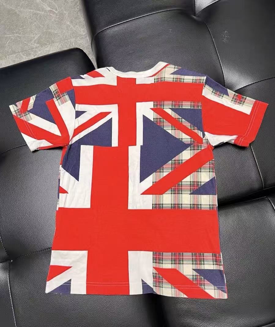 comme des garcons union jack printed tee