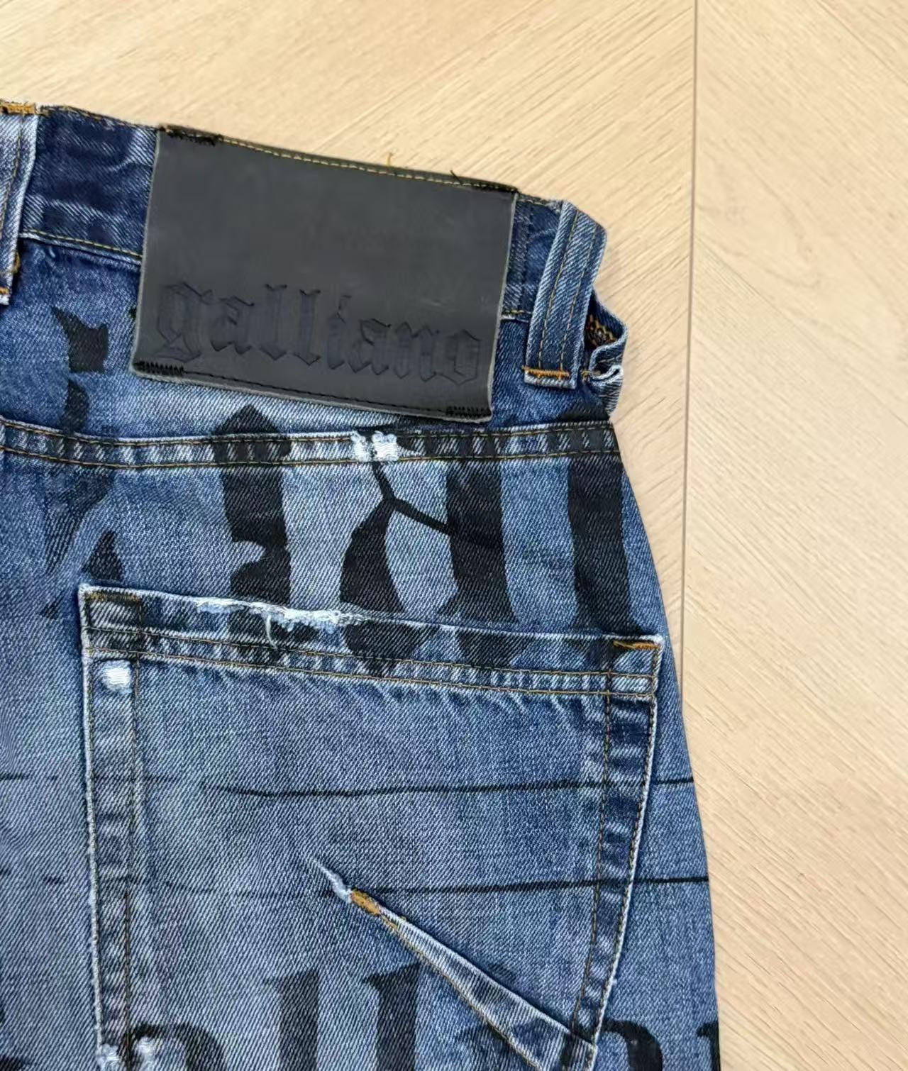 John Galliano Newspaper Print Jeans