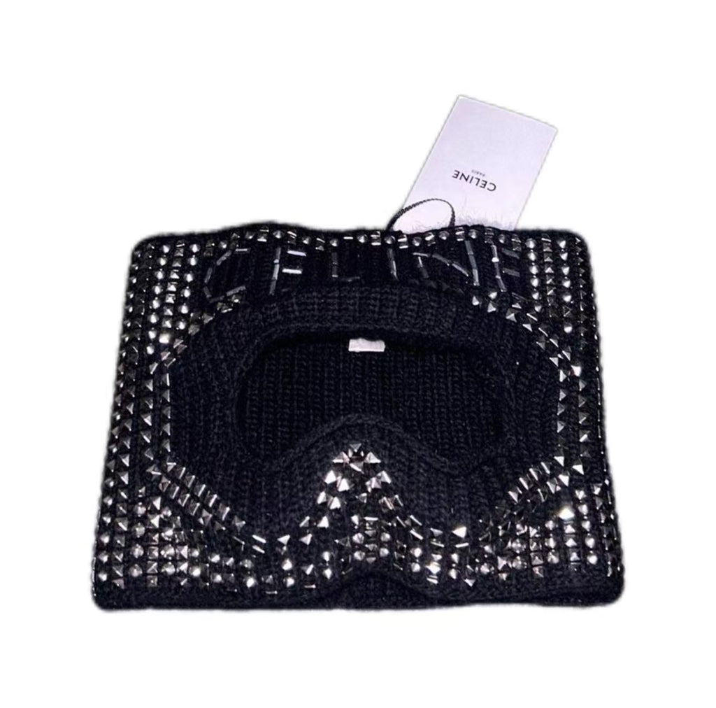 Celine 21FW Teen Knight Poem Studded Knit Ski Mask