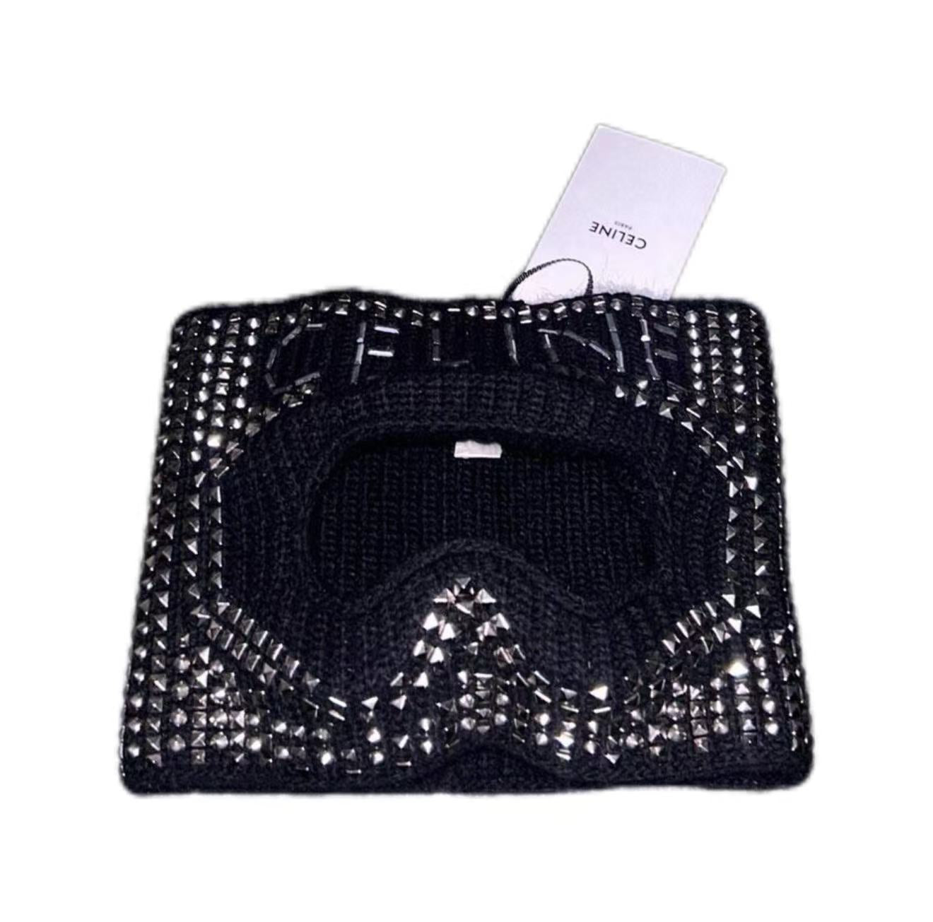 Celine 21FW Teen Knight Poem Studded Knit Ski Mask