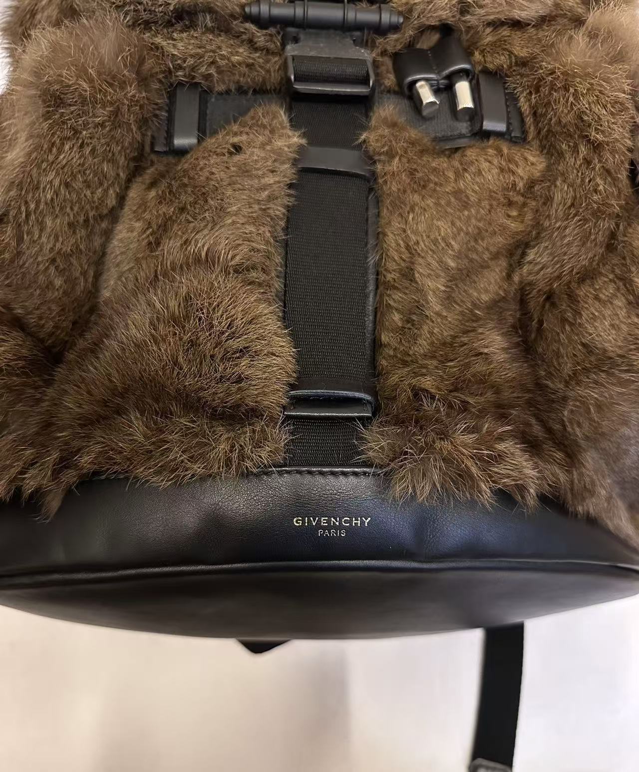 Givenchy Leather and Fur Backpack