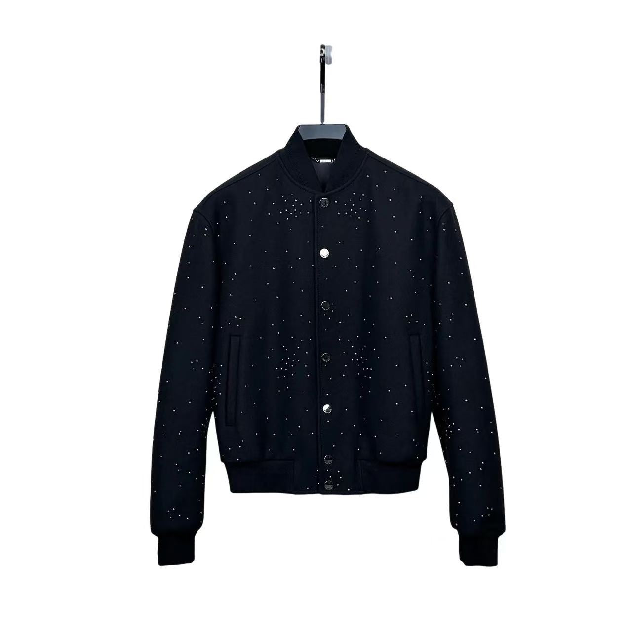 Versace Studded Wool Bomber Jacke