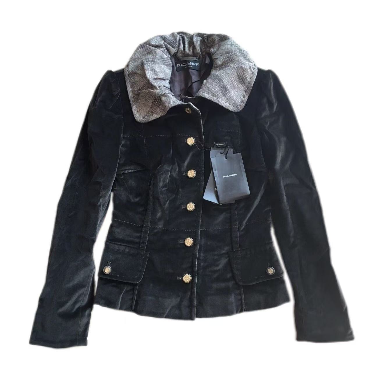 Dolce&Gabbana Velvet Fitted Blazer Jacket
