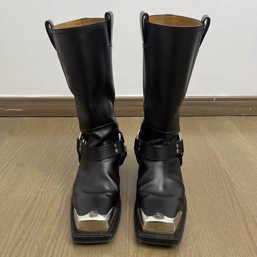 Gucci 23ss Harness Detail Leather Boots