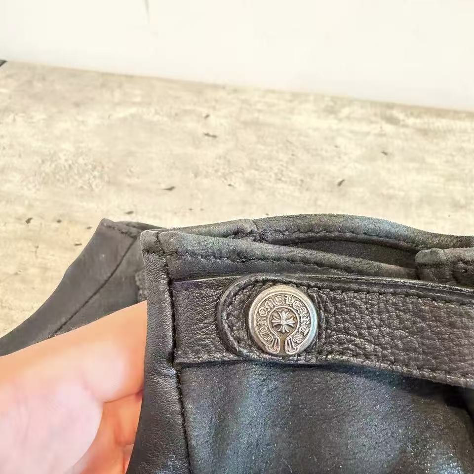Chrome Hearts Leather Motorcycle Gloves