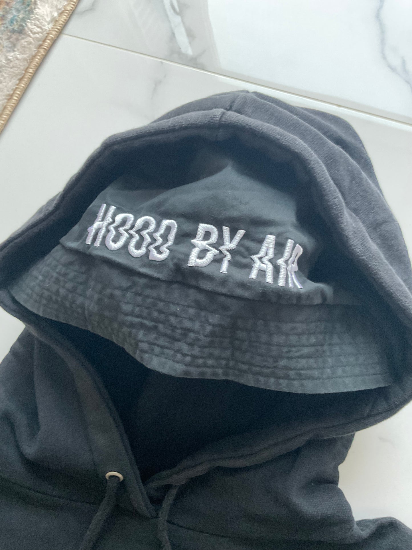 Hood by air bucket logo stitched hoodie