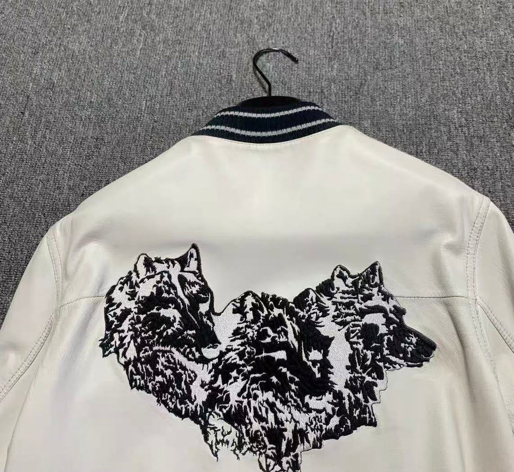 Dior Homme 05ss White Lambskin Three Wolf Jacket