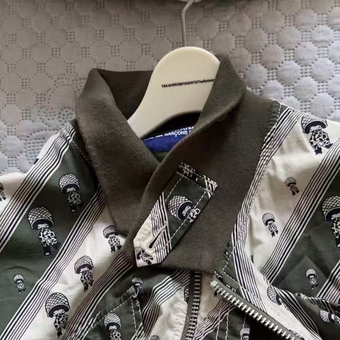 Junya Watanabe 03AW  Diagonal Portrait Print Military Jacket