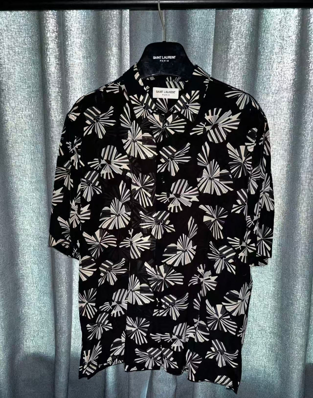 Saint Laurent 22SS Origami Print Silk Shirt