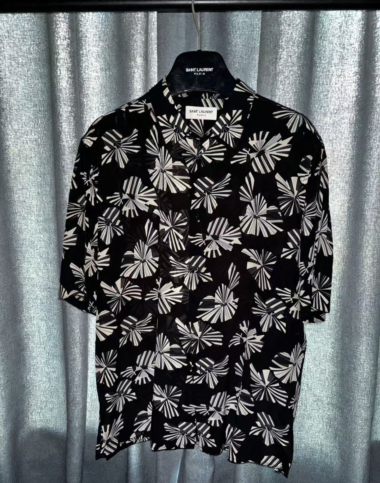 Saint Laurent 22SS Origami Print Silk Shirt