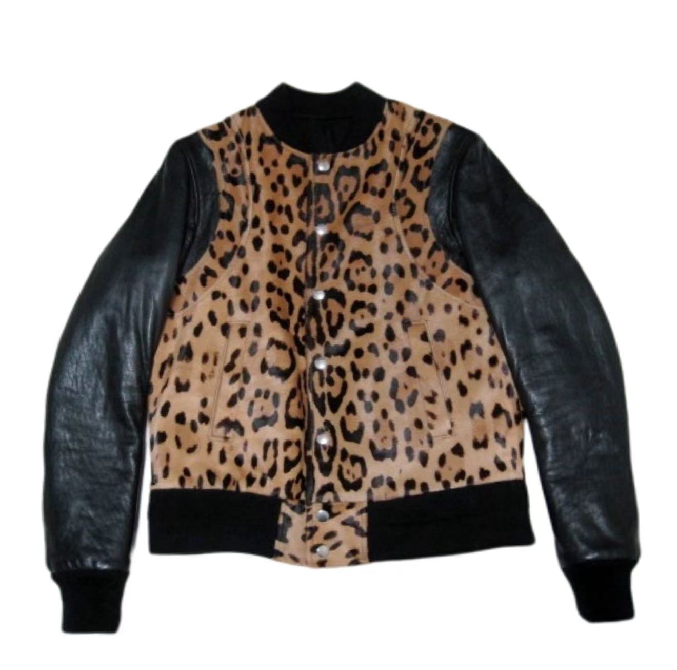 Balmain 14AW Leopard-Print Teddy Jacket