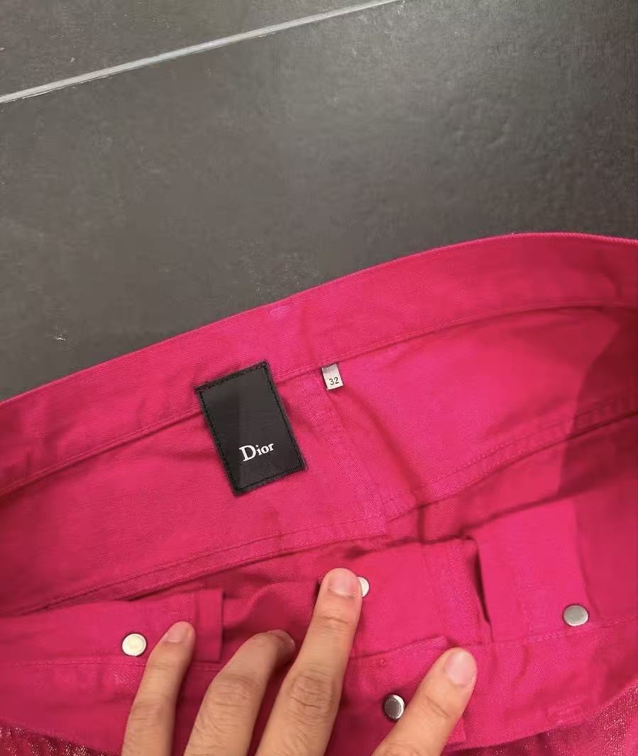 Dior Homme 05SS Gold Shimmer Fuchsia Pink Jeans
