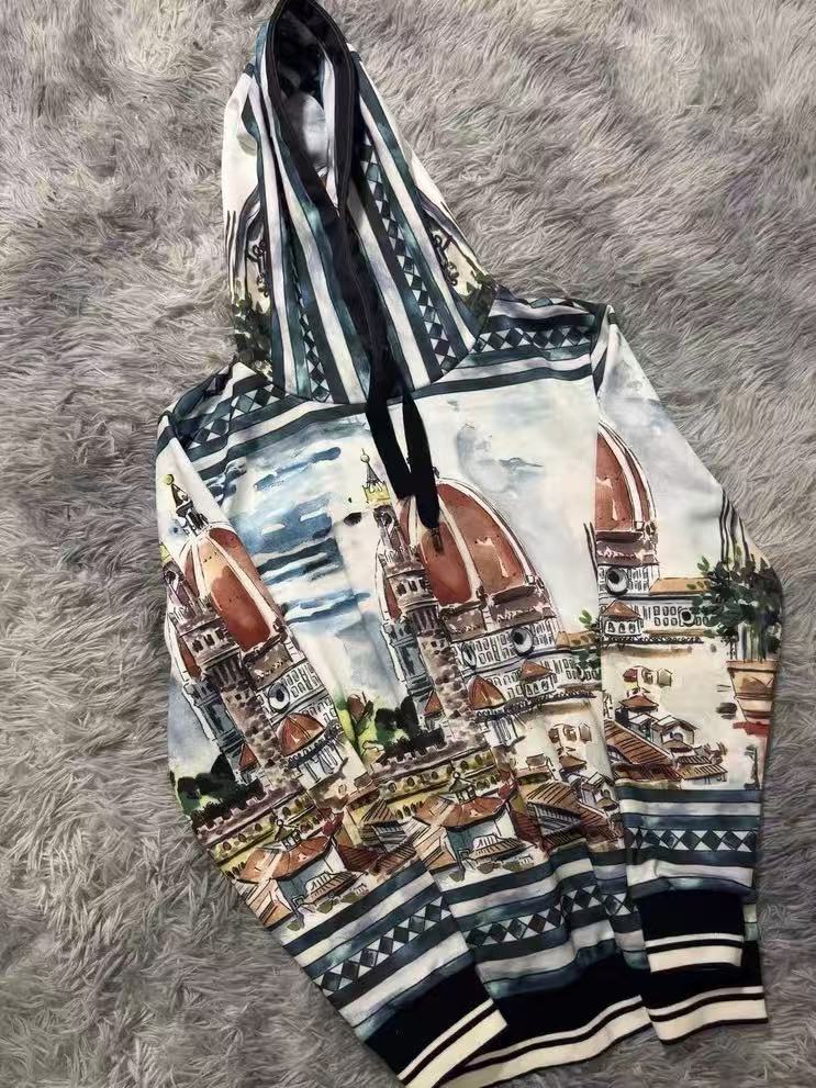 Dolce&Gabbana Watercolor Cityscape Print Hoodie