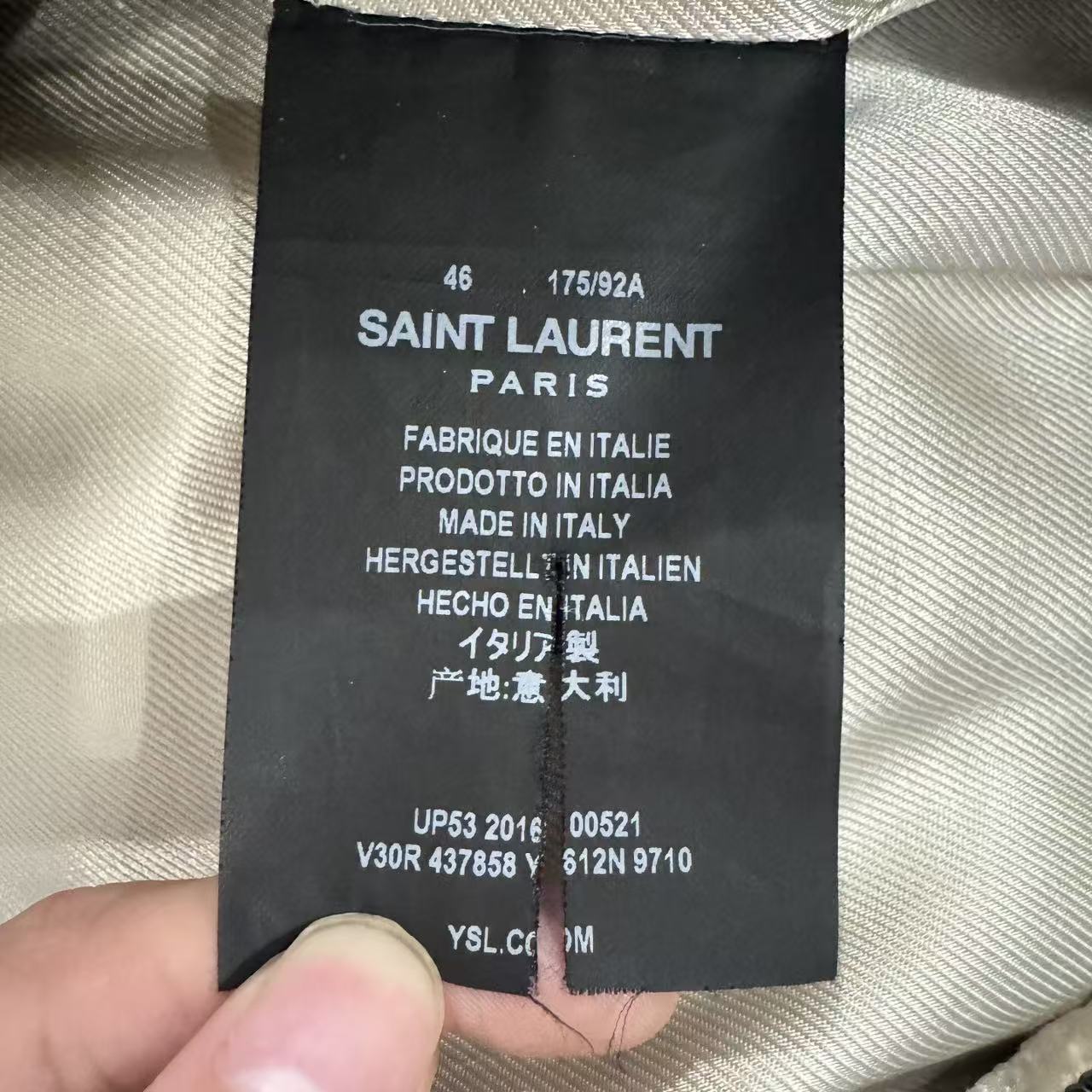 Saint Laurent 16FW Crystal and Studded Velvet Bomber Jacket