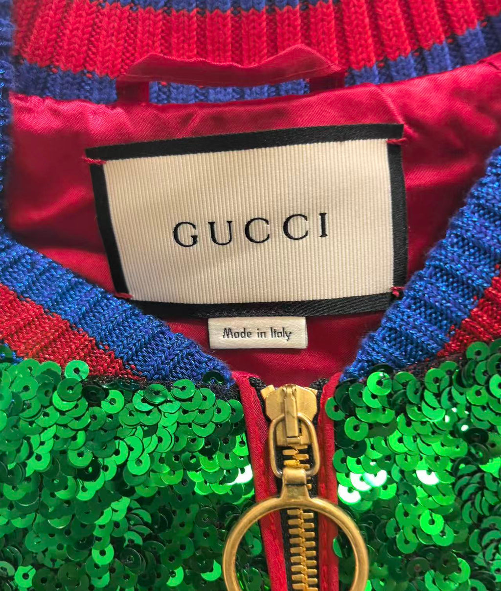 Gucci 17AW Sequin Embellished Bomber Jacket