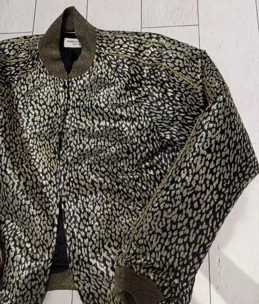Saint Laurent 15SS Leopard Print Bomber Jacket