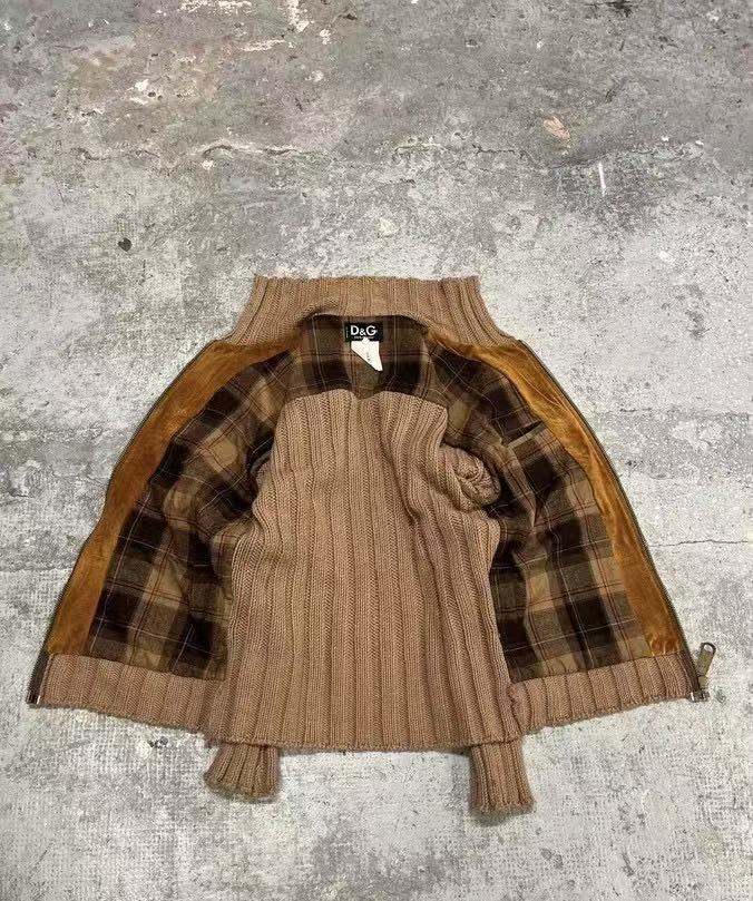Dolce & Gabbana 2002AW Suede Knit Hybrid Multi-Zip Jacket