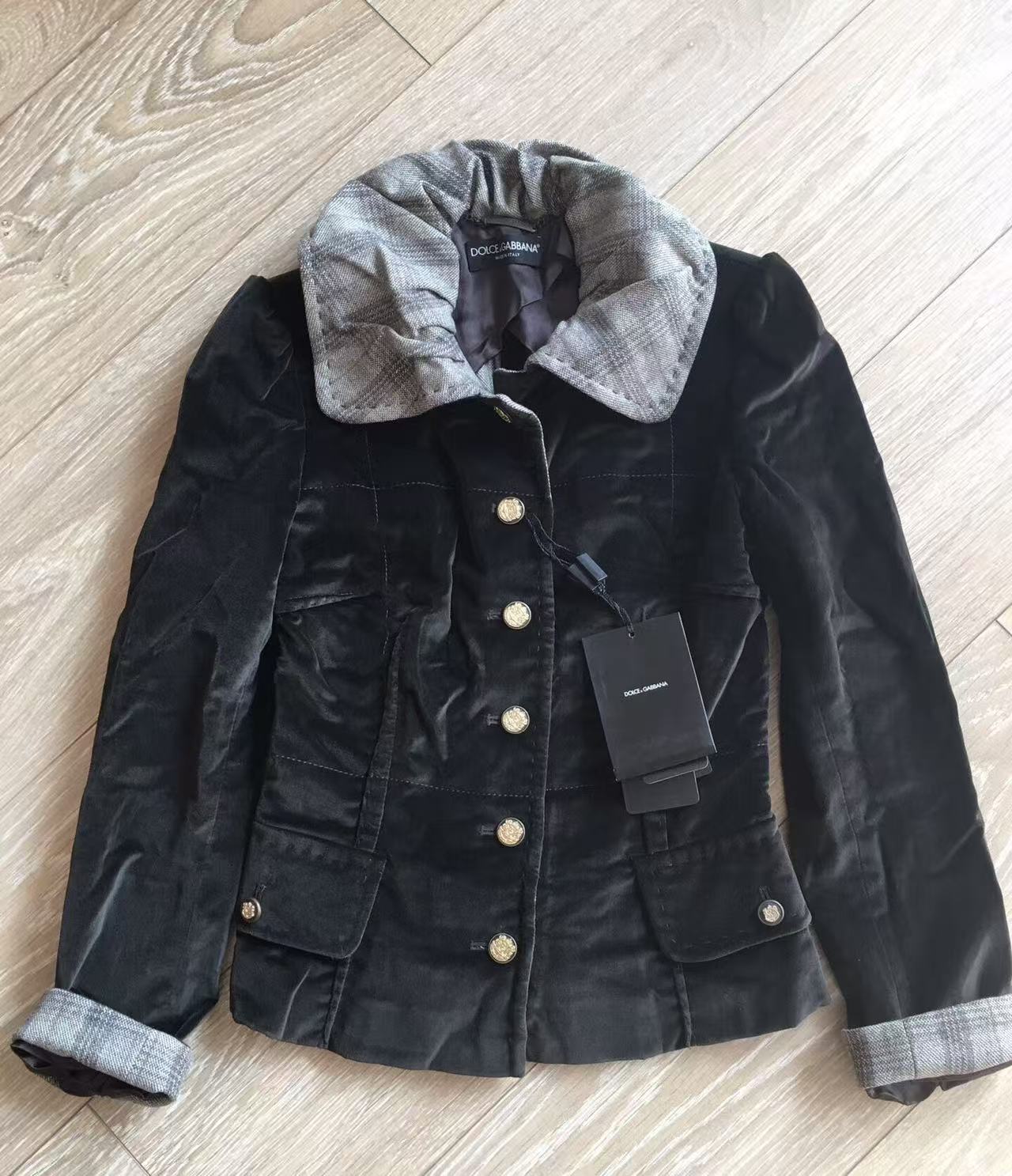 Dolce&Gabbana Velvet Fitted Blazer Jacket