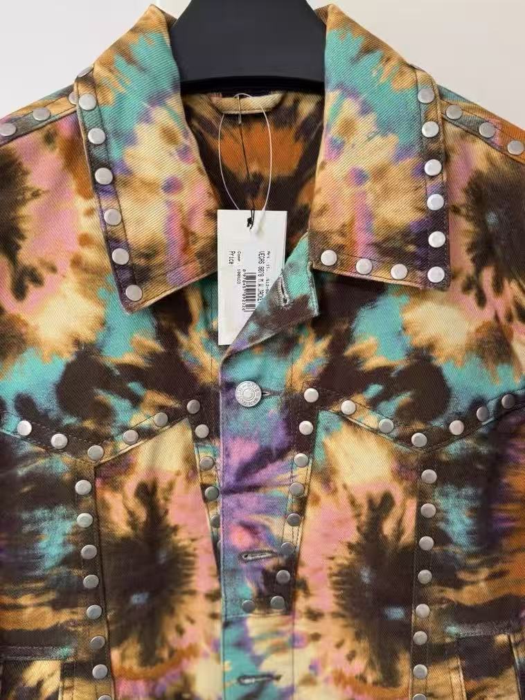Dries Van Noten 19AW Tie-Dye Studded Denim Jacket