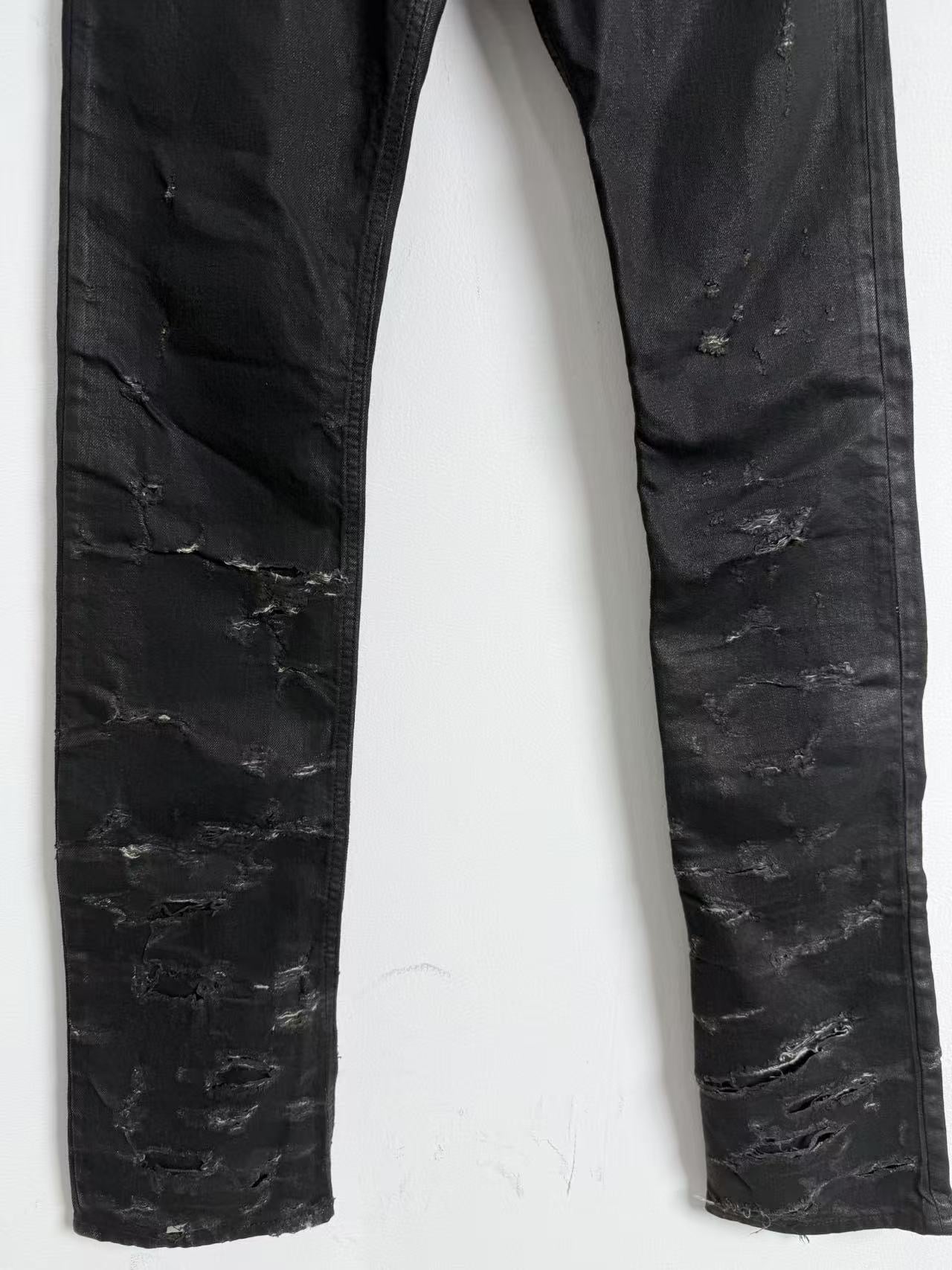 Dior homme 04 Hedi Slimane waxed destroyed denim jeans