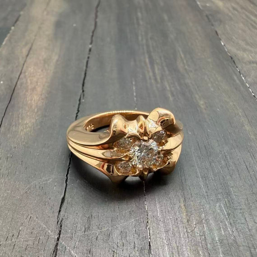 Chrome Hearts K&T 5‑Point Diamond 22K Gold Ring