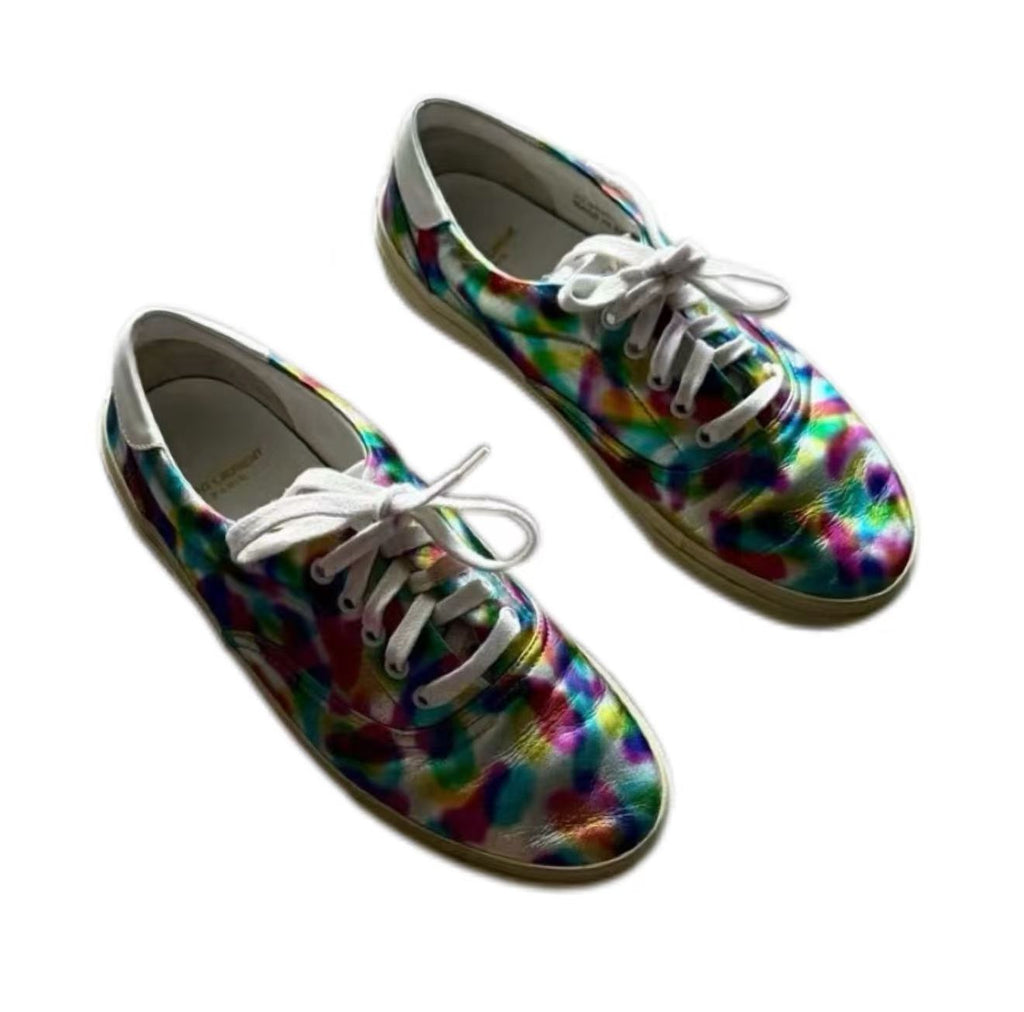 Saint Laurent paris 14AW Rainbow Metallic Iridescent Blotched Sneakers