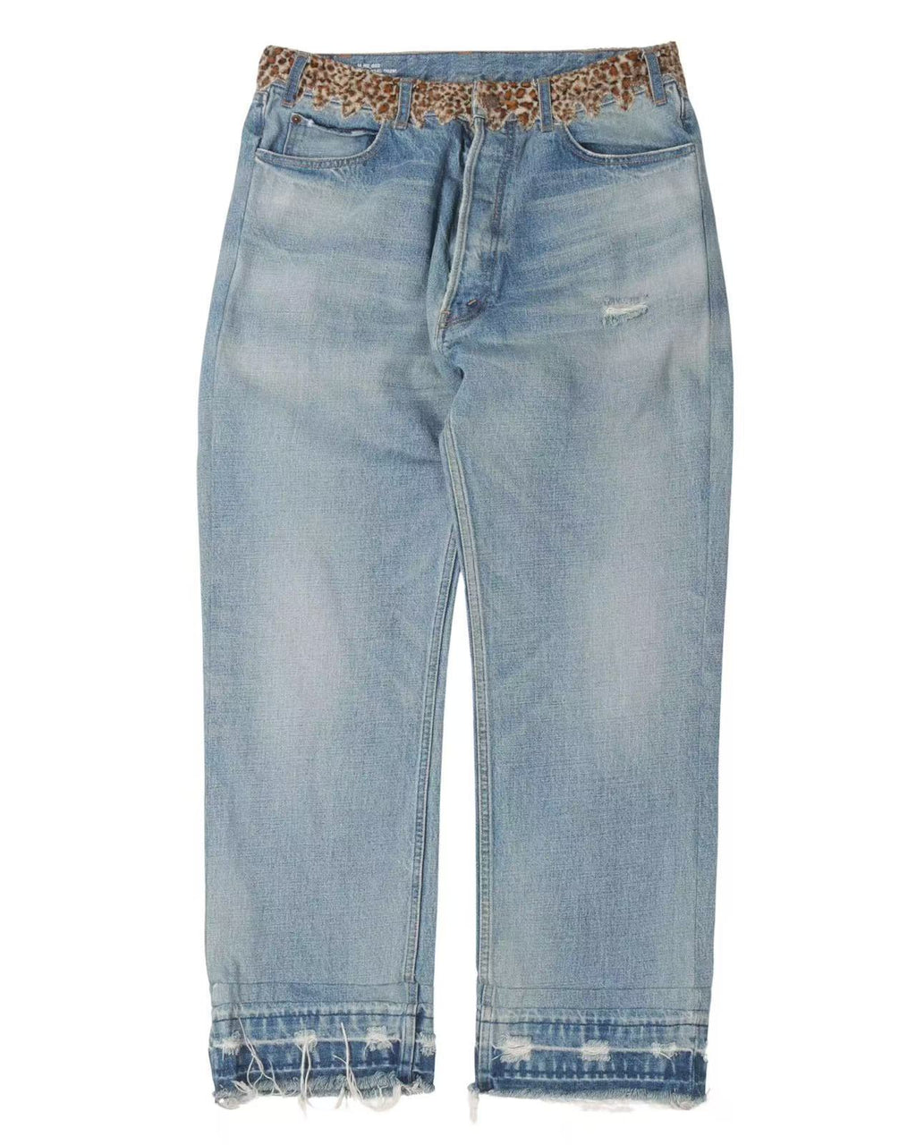 Celine 23SS Wesley Leopard Jeans in Zuma Wash Denim