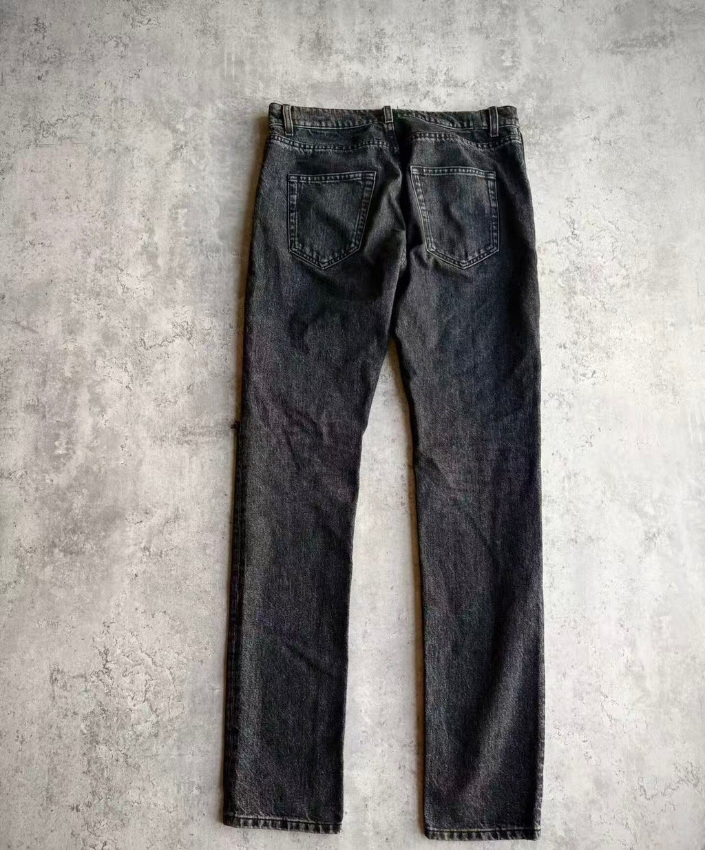 Saint Laurent 18AW D02 Washed Black Knee Ripped Skinny Jeans