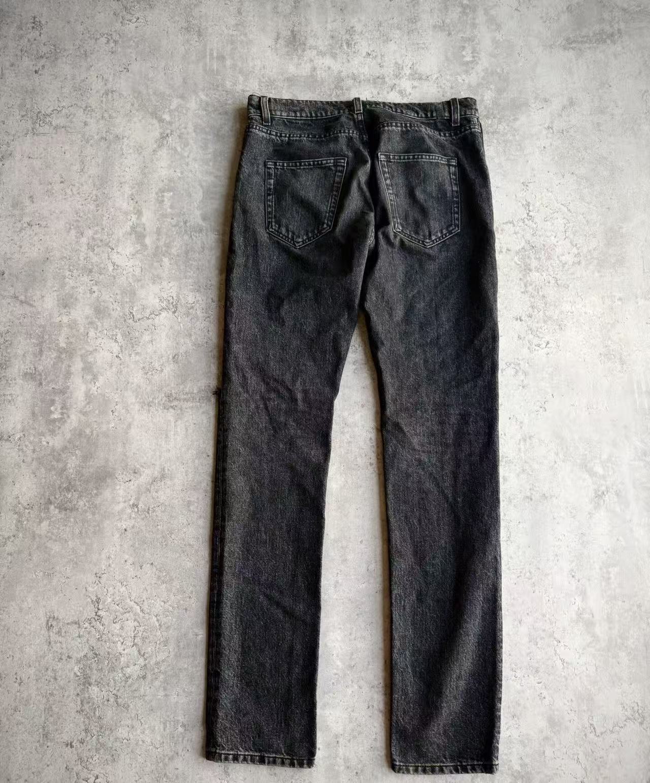 Saint Laurent 18AW D02 Washed Black Knee Ripped Skinny Jeans