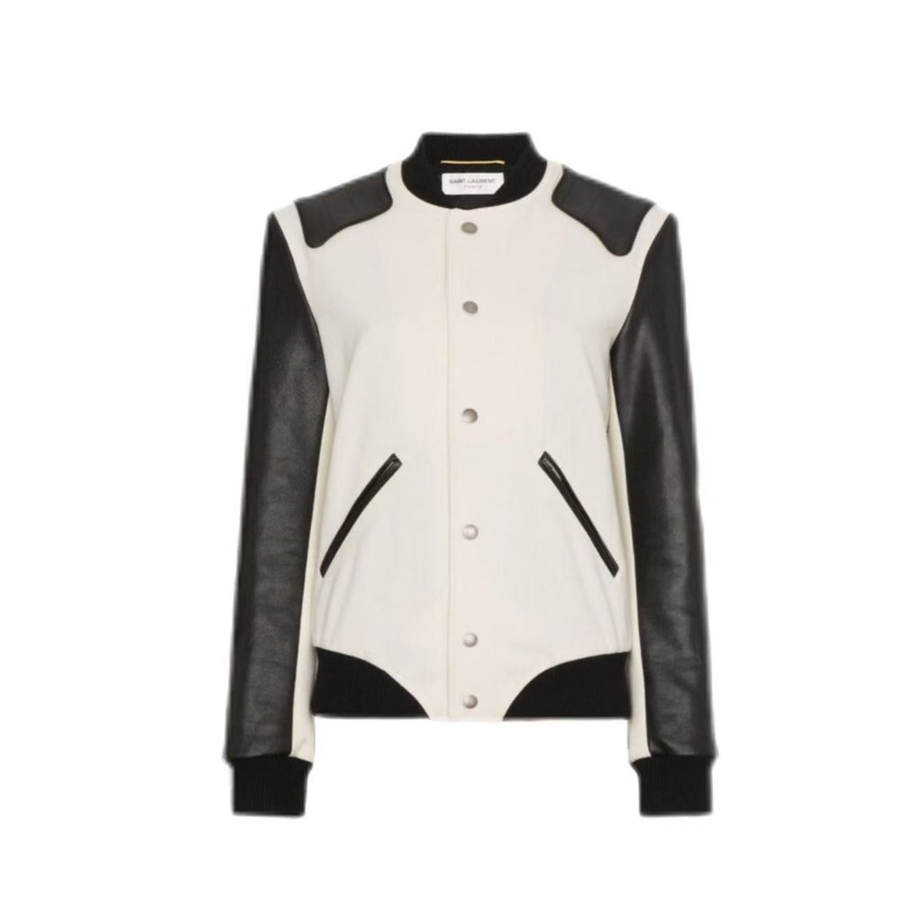 Saint Laurent Heaven Teddy Varsity Jacket
