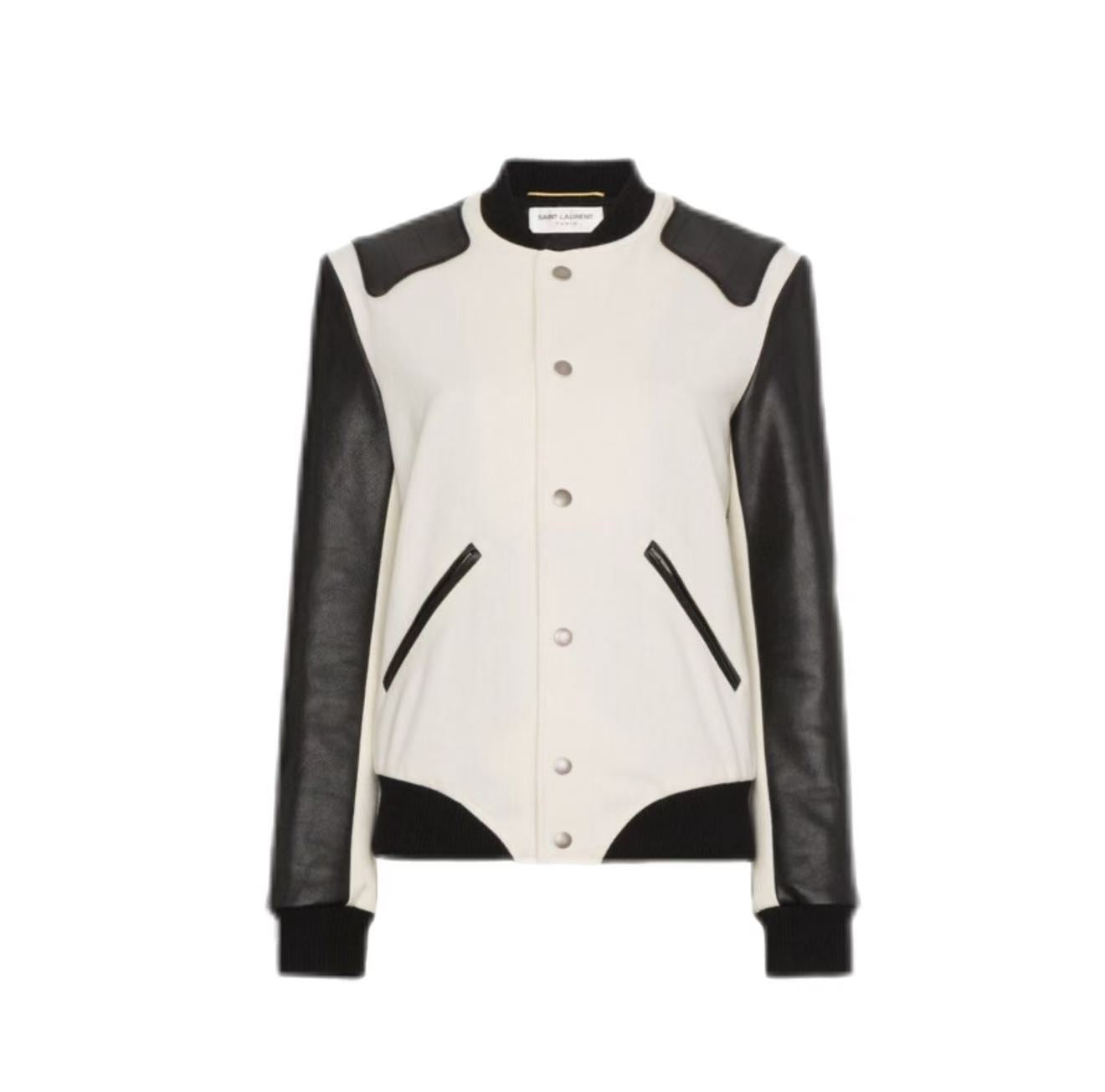 Saint Laurent Heaven Teddy Varsity Jacket
