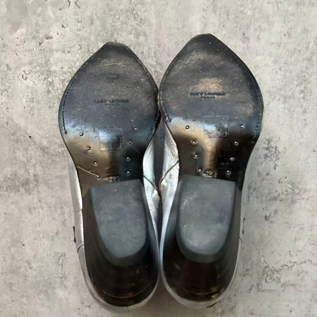 Saint Laurent 15SS Psych Rock  Star Metallic Leather Boots
