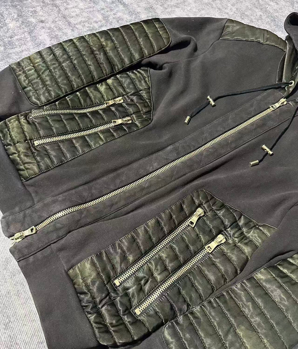 Balmain 12FW Biker Zip Up Hoodie