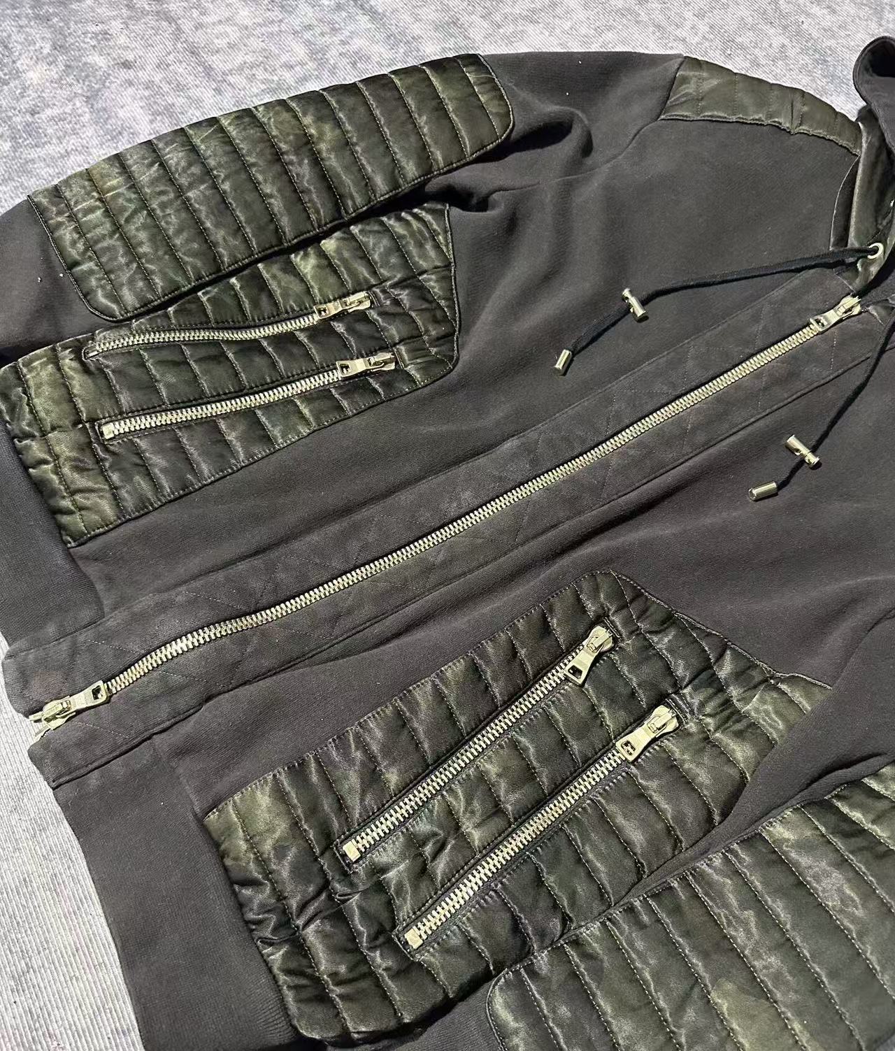 Balmain 12FW Biker Zip Up Hoodie