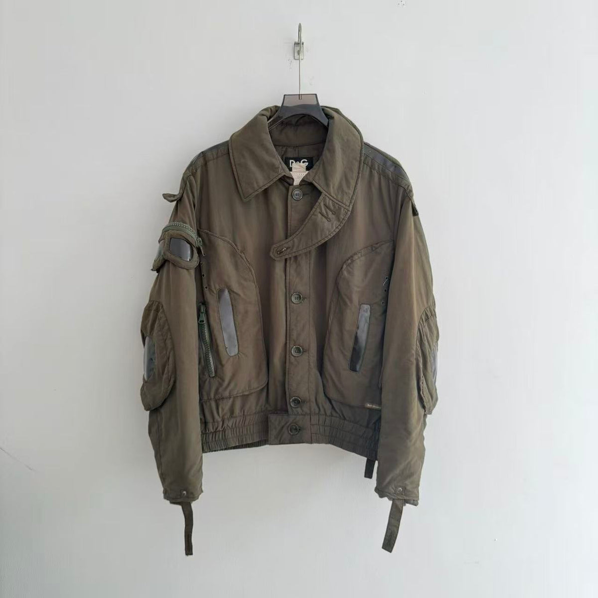 Dolce&Gabbana 04AW Aviator Khaki Green Goggles Bomber Jacket