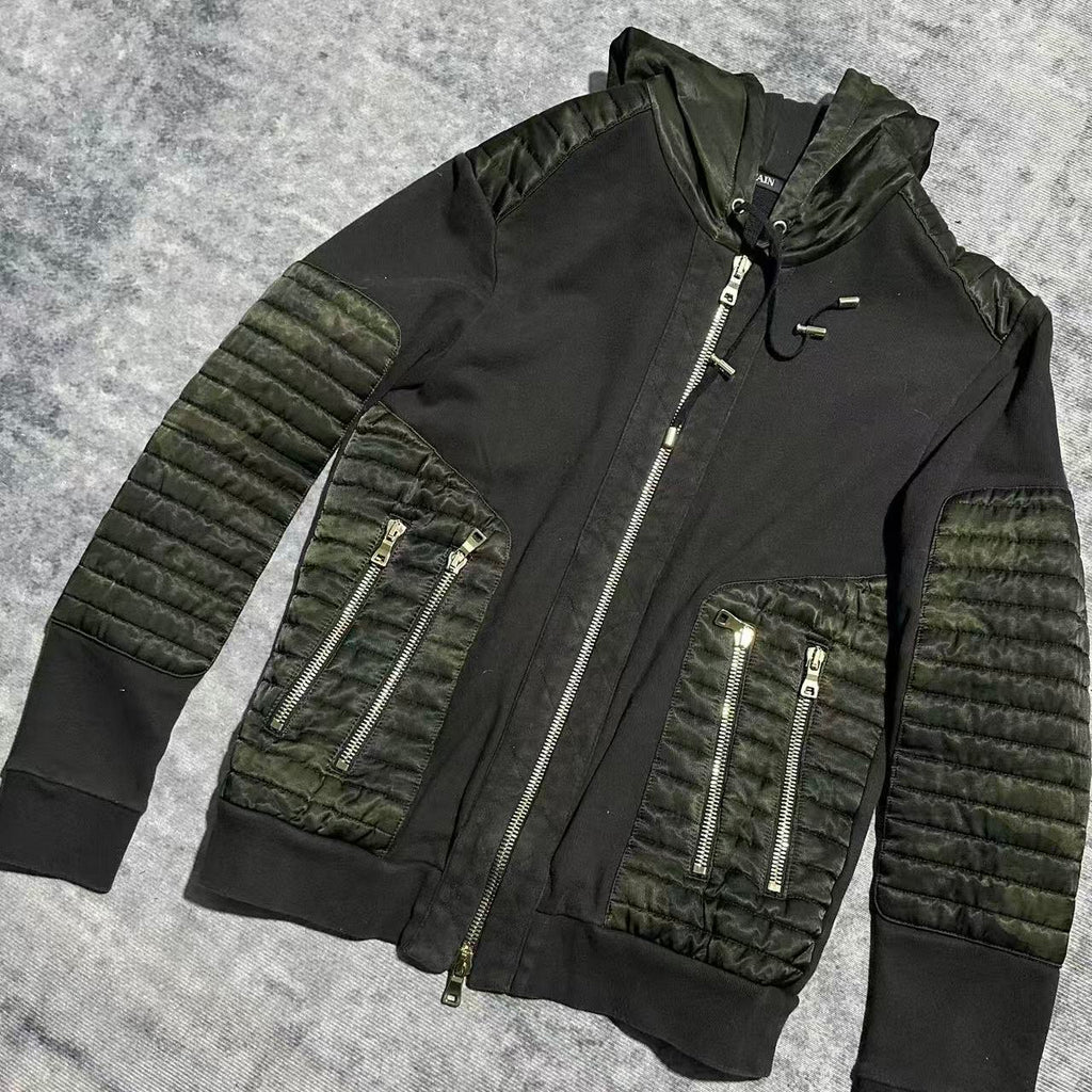 Balmain 12FW Biker Zip Up Hoodie