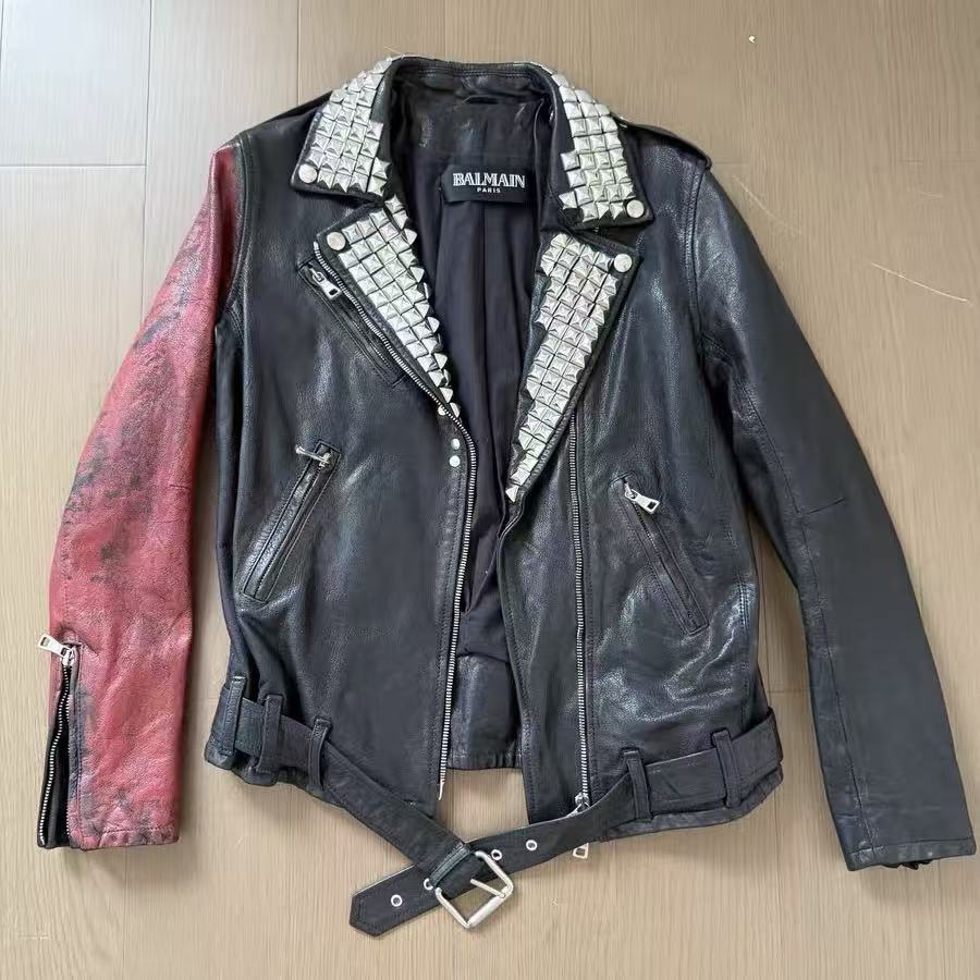 Balmain SS11 Studded Leather Biker Jacket