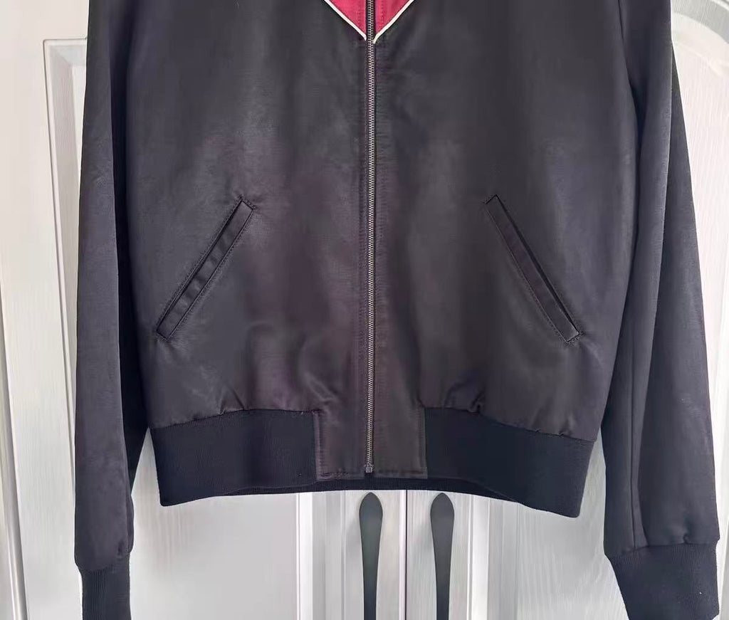 Saint Laurent FW16 Western Rose Embroidered Silk Bomber Jacket