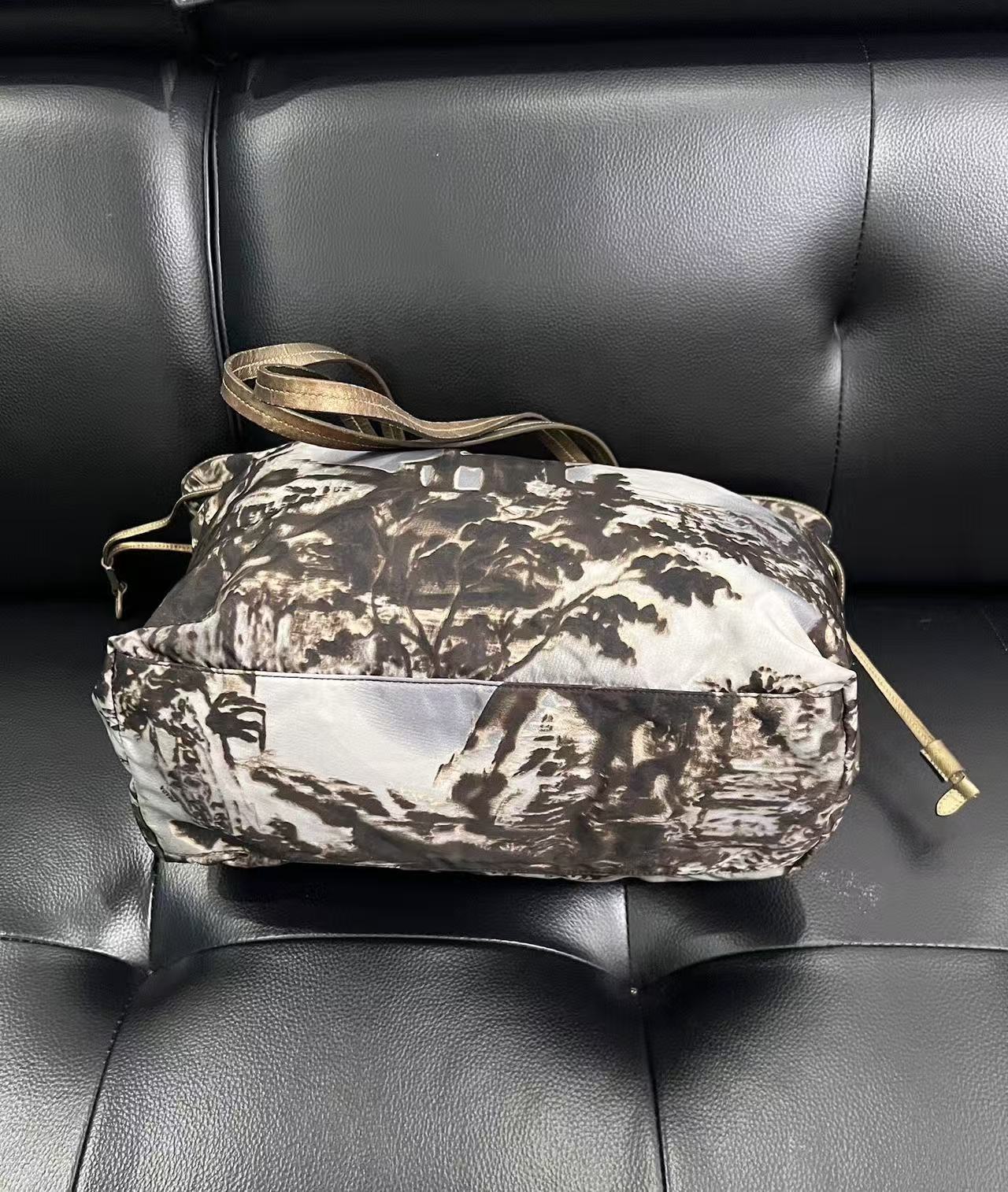 Prada 04FW Grigio Stampat Tessuto Nylon Tote Bag