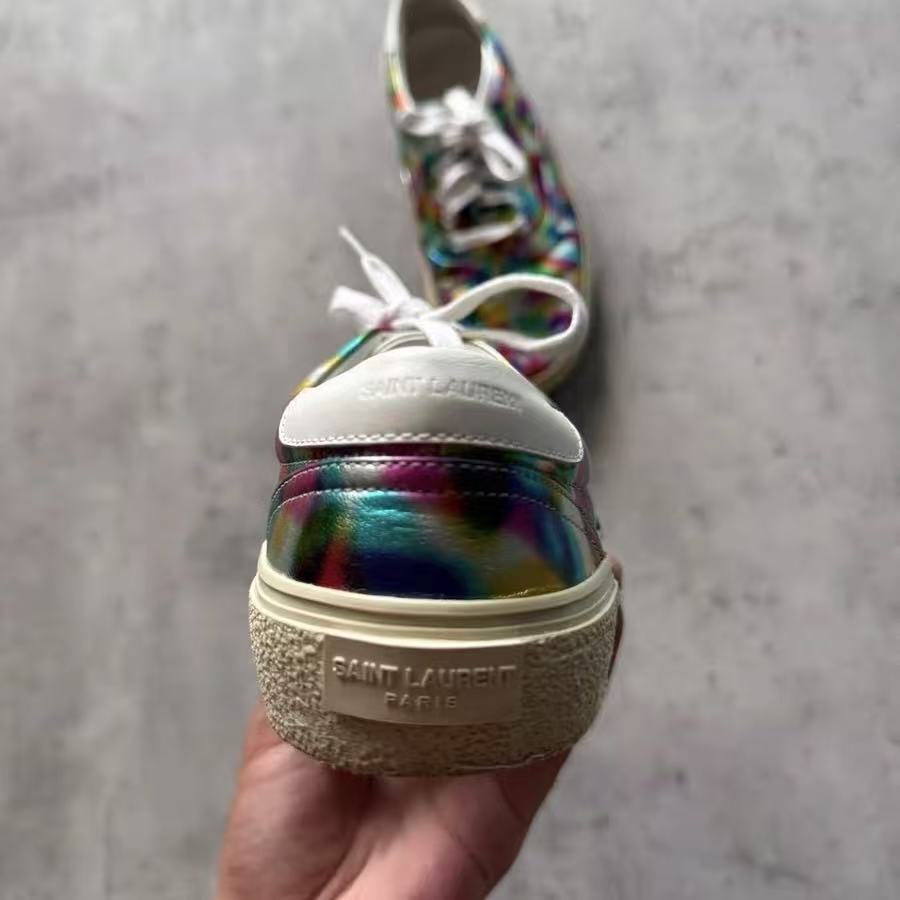 Saint Laurent paris 14AW Rainbow Metallic Iridescent Blotched Sneakers