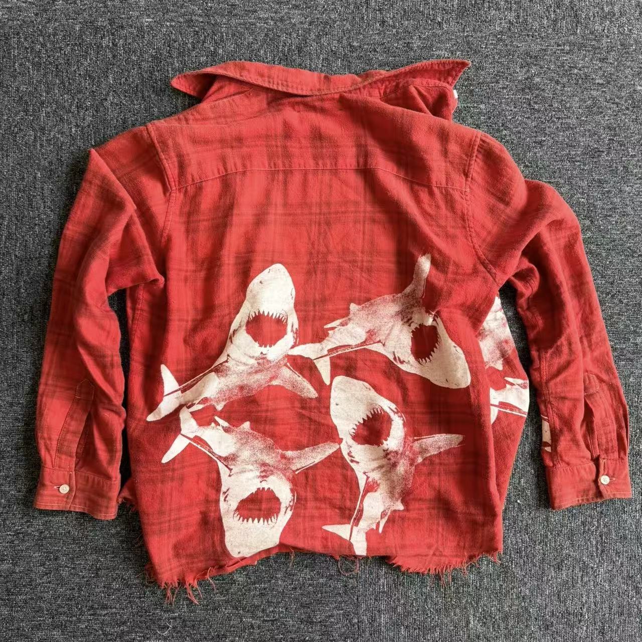 AMIRI Shark Print Flannel Shirt