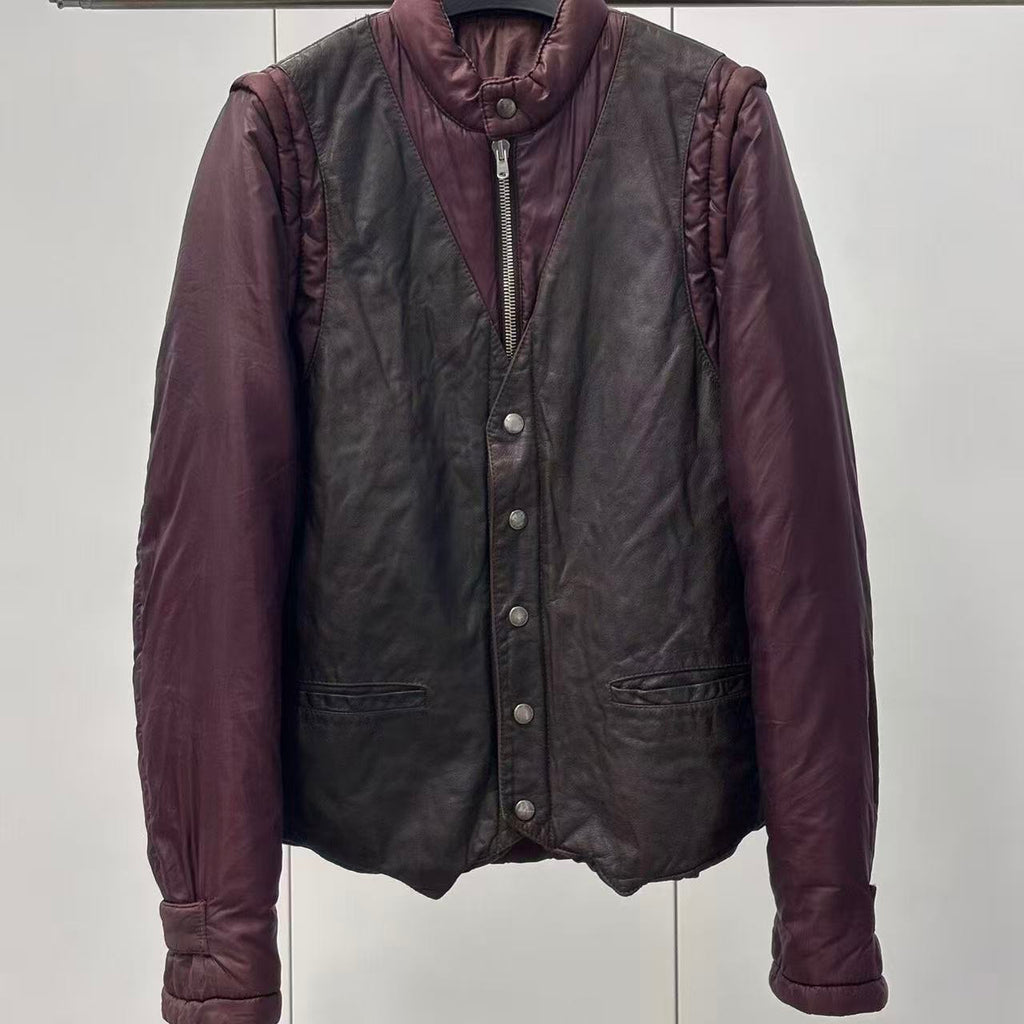 Maison Martin Margiela 06AW Deconstructed Leather Panel Down Jacket