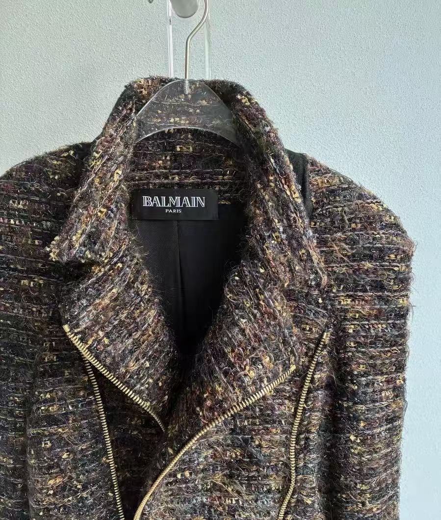 Blamain Tweed Biker Jacket