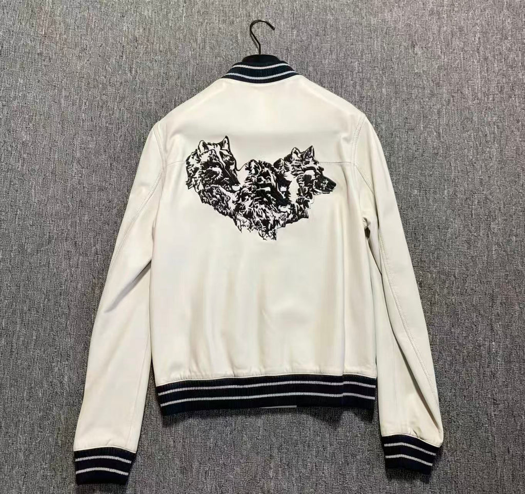 Dior Homme 05ss White Lambskin Three Wolf Jacket