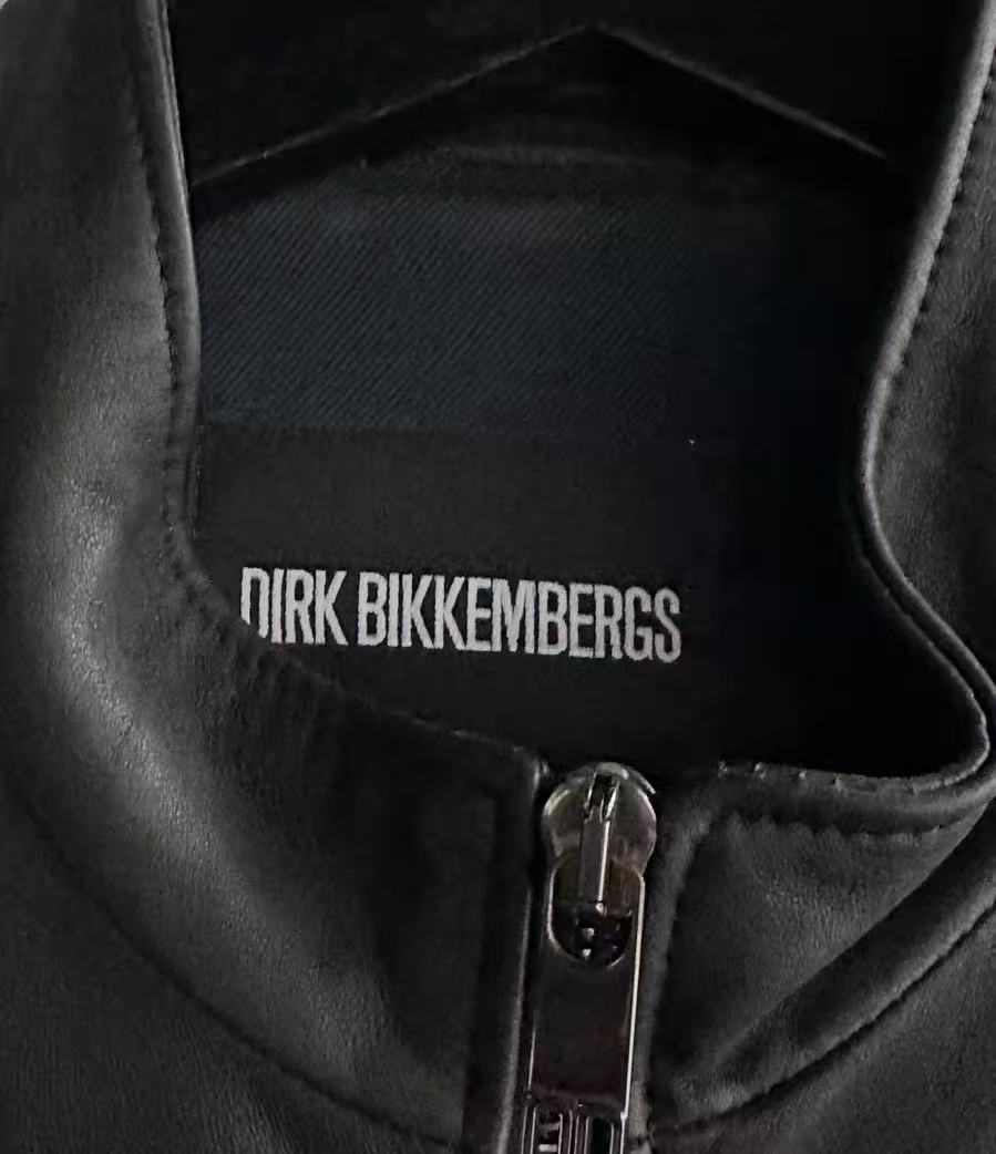 Dirk Bikkembergs Panel Zip‑Up Leather Jacket