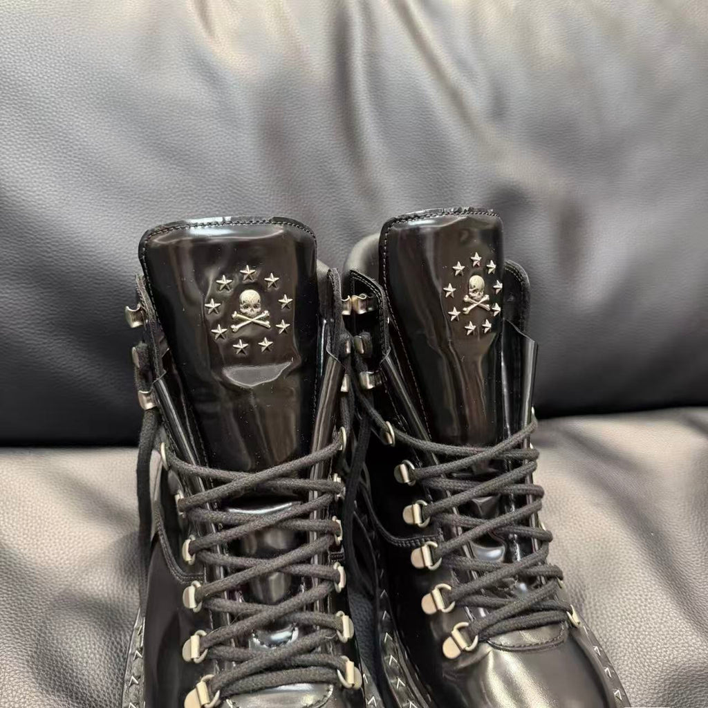 Philipp Plein Leather Hiking Boots