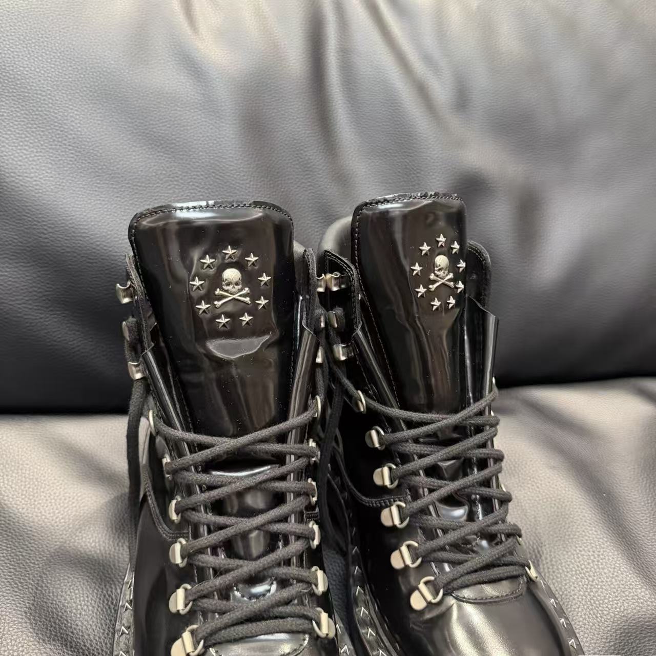 Philipp Plein Leather Hiking Boots